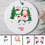 0038ORNGE1 personalisierte aufmerksamkeiten Ornament schneemann familie