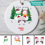 0038ORNGE2 personalisierte geschenke Ornament schneemann familie
