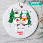 0038ORNGE4 individuelle geschenke Ornament schneemann familie