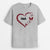 Kariertes Herzenmuster - Personalisierte Geschenke | T-Shirt für Oma/Mama