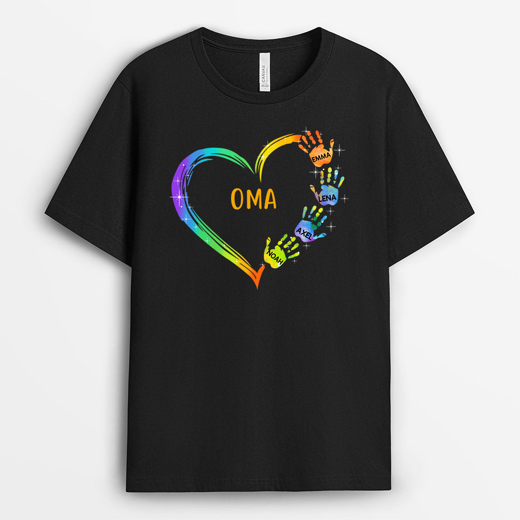 0042A030AGE2 personalisierte aufmerksamkeiten T Shirt herz oma mama