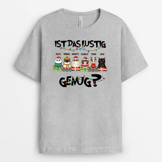 0046A010DGE1 personalisierte geschenke T Shirt katzen katzenliebhaber weihnachten