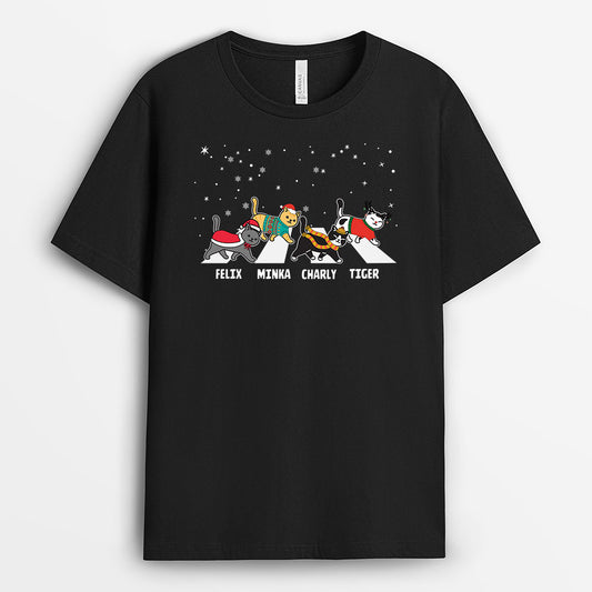 0047A040DGE1 personalisierte geschenke T Shirt katzen katzenliebhaber weihnachten