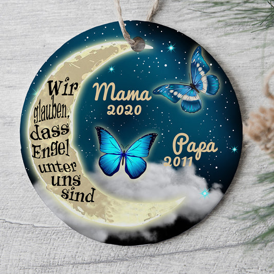 0054O040GGE1 personalisierte Ornament geschenke denkmal papa mama schmetterlinge
