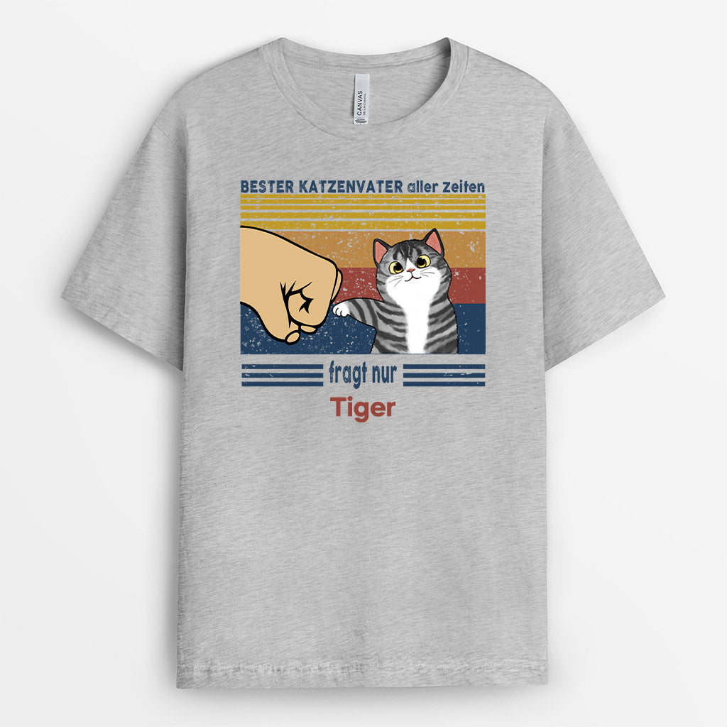 Bester Katzenvater Aller Zeiten - Personalisierte Geschenke | T-Shirt für Katzenliebhaber/Mama