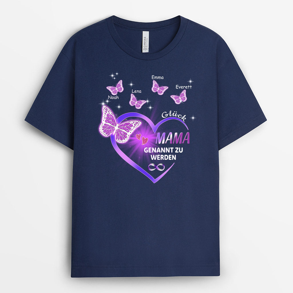 0063A010AGE2 individuelle T Shirt aufmerksamkeiten schmetterlinge oma mama herz