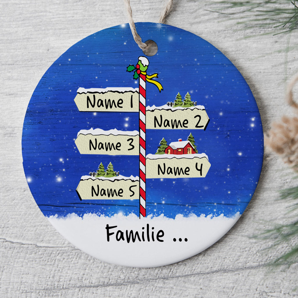 Familie Weihnachtsschild - Personalisierte Geschenke | Ornament für Familie