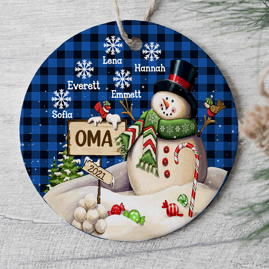 Oma Schneemann - Personalisierte Geschenke | Ornament für Oma/Mama