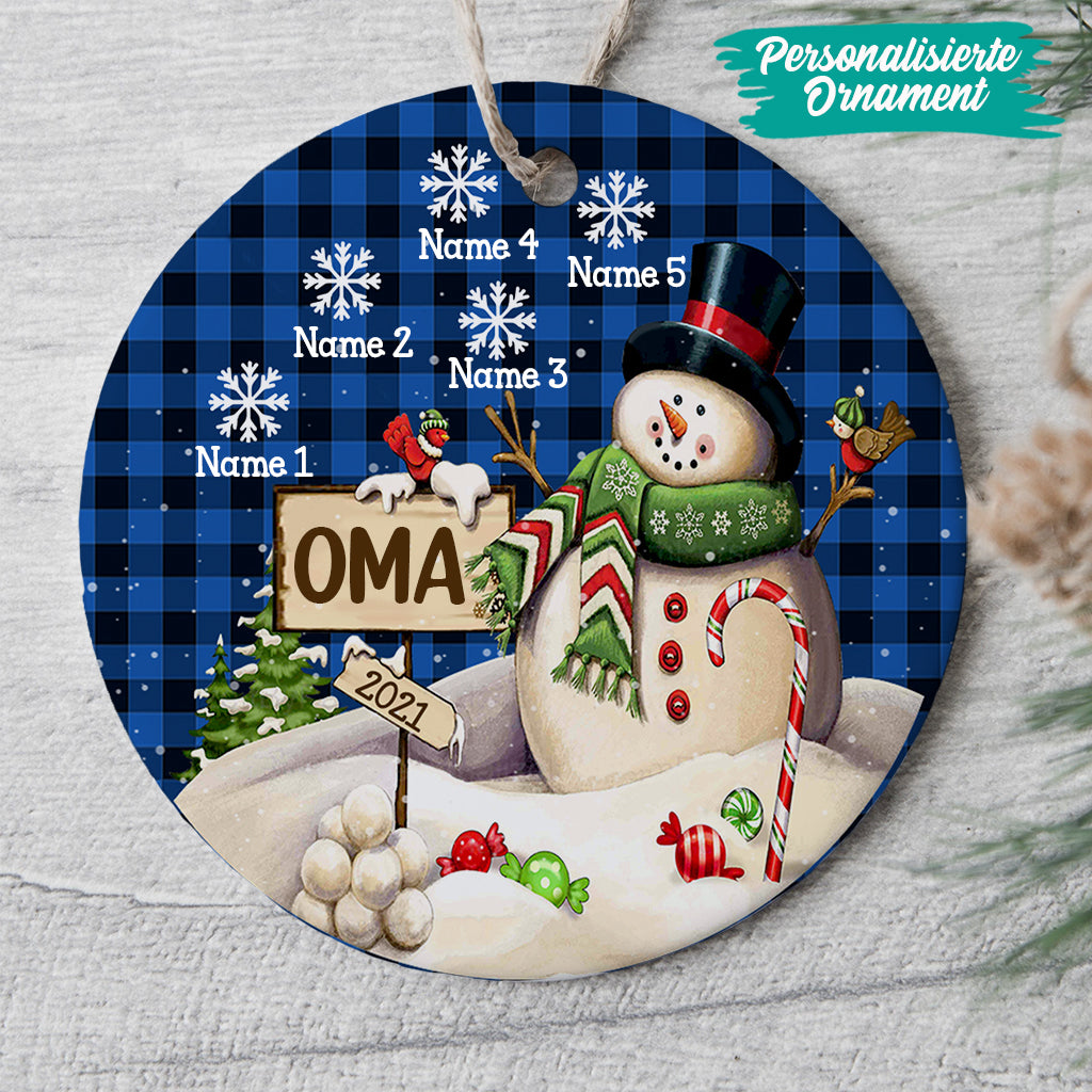 0079O040AGE2 individuelle Ornament aufmerksamkeiten schneemann oma mama weihnachten