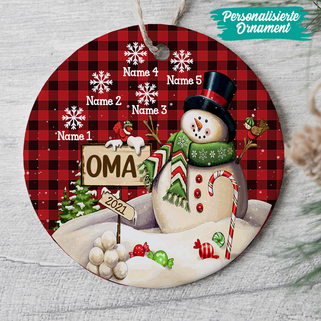 0079O040AGE3 personalisierte Ornament aufmerksamkeiten schneemann oma mama weihnachten
