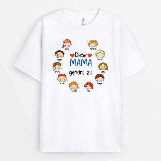 0080A040AGE2 personalisierte T Shirt geschenke kinder familie oma mama