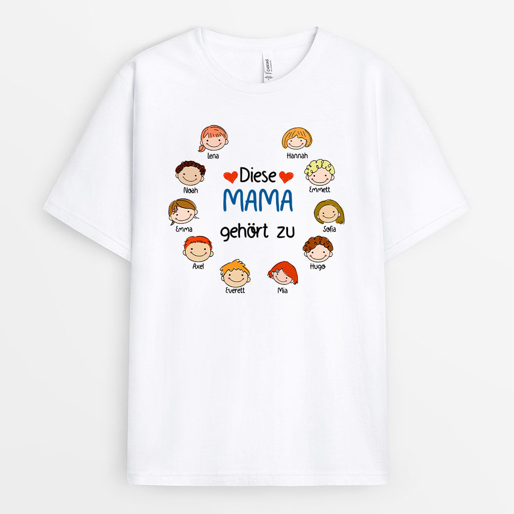 Diese Mama gehört zu - Personalisierte Geschenke | T-Shirt für Oma/Mama