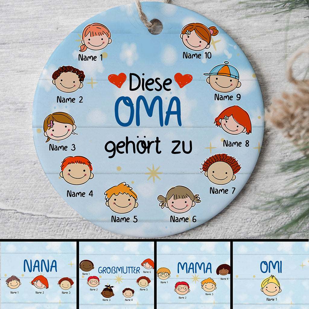 Diese Mama Gehört Zu - Personalisierte Geschenke | Ornament für Oma/Mama