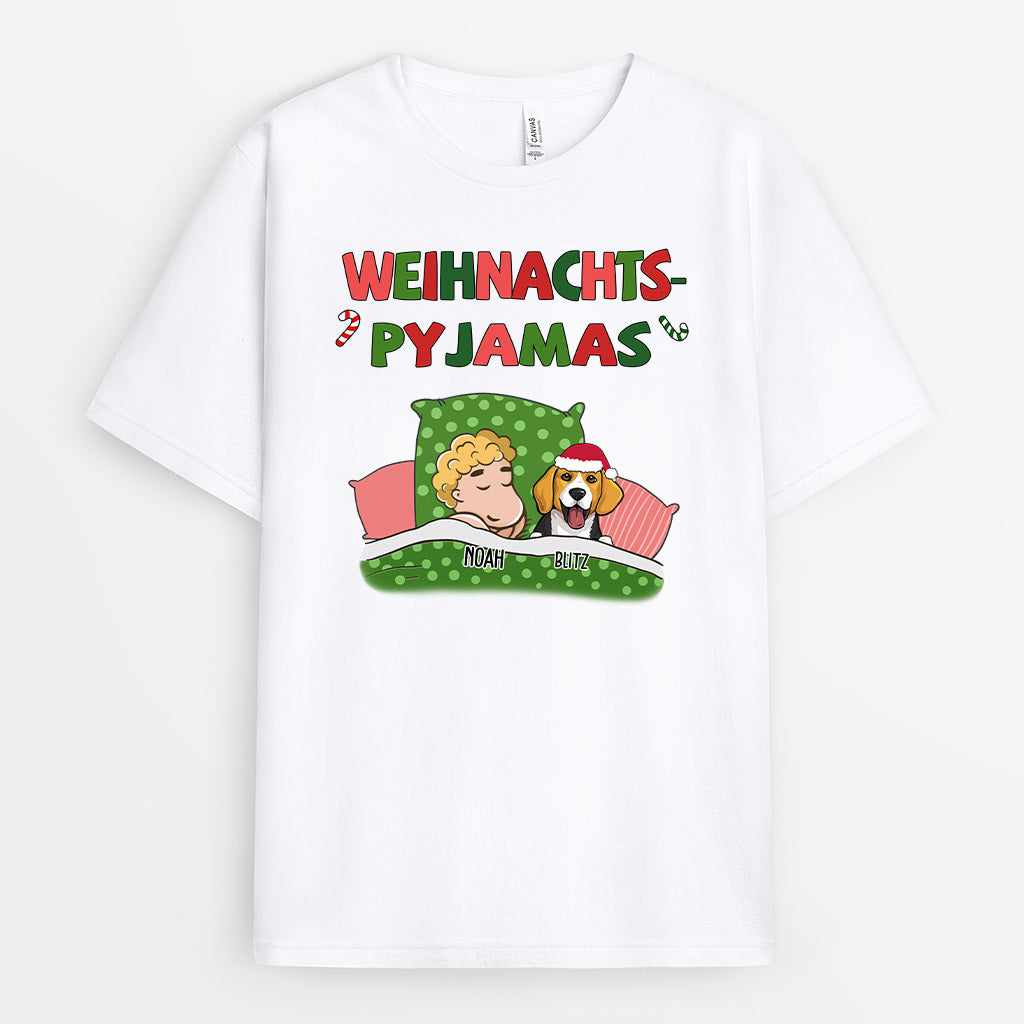 0093A010CGE2 individuelle T Shirt aufmerksamkeiten pyjamas hundeliebhaber weihnachts