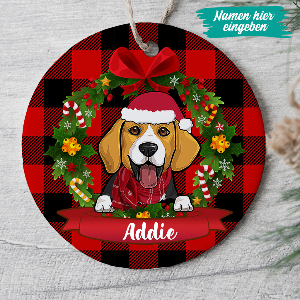 0107O040CGE2 individuelle Ornament aufmerksamkeiten hunde hundeliebhaber weihnachtskugel