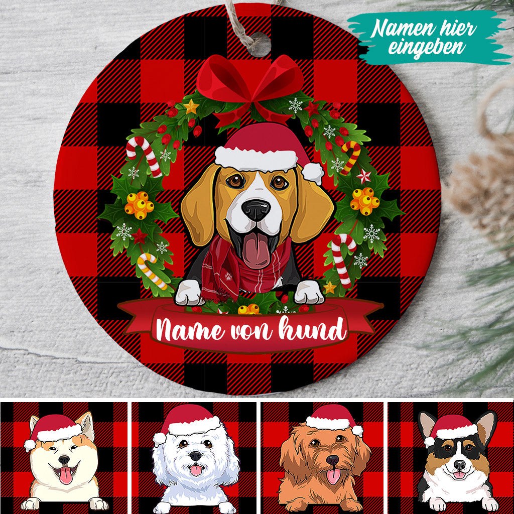 0107O040CGE3 personalisierte Ornament aufmerksamkeiten hunde hundeliebhaber weihnachtskugel