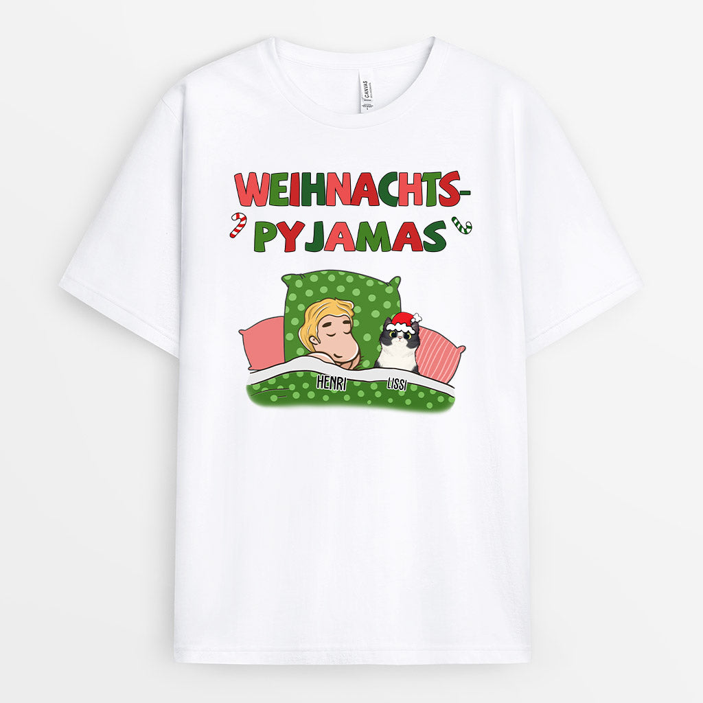 Weihnachts, Pyjamas - Personalisierte Geschenke | T-Shirt für Katzenliebhaber
