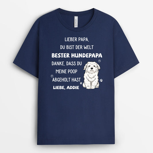 0120AGE1 personalisierte T Shirt geschenke hunde hundeliebhaber bester hundepapa