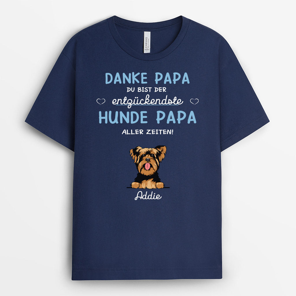 Bester Hunde Papa Aller Zeiten - Personalisierte Geschenke | T-Shirt für Hundeliebhaber