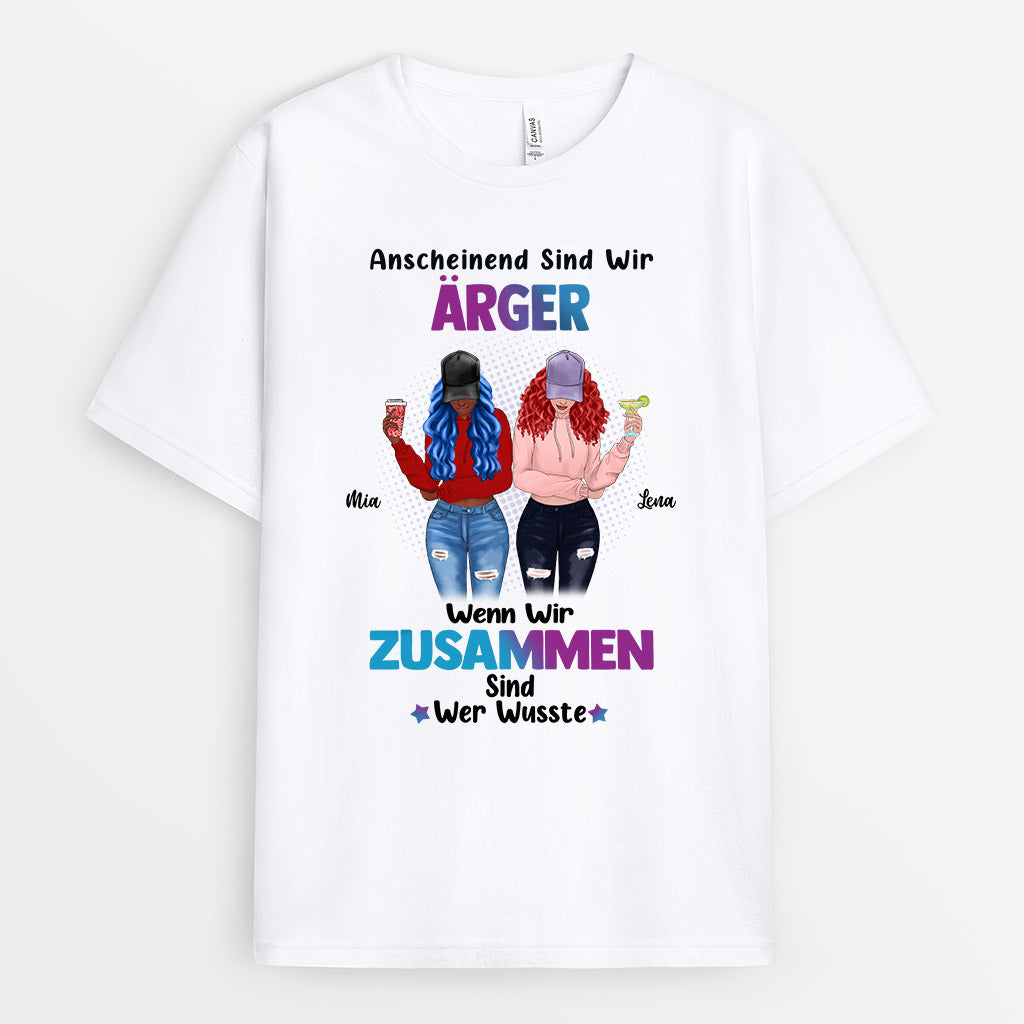 0125AGE1 Personalisierte Geschenke T Shirt Besties Beste Freudin