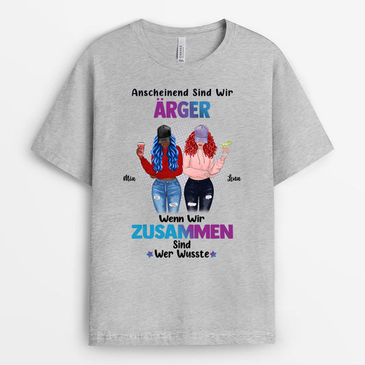 0125AGE2 Personalisierte Geschenke T Shirt Besties Beste Freudin