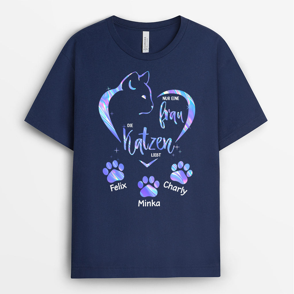 Nur Ein Mädchen Das Katzen Liebt - Personalisierte Geschenke | T-Shirt für Katzenliebhaber