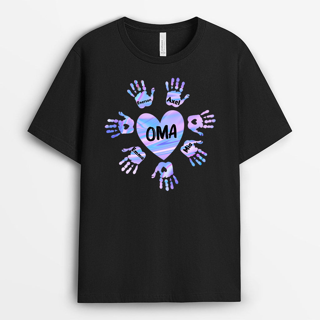 Omas Herz, Mama - Personalisierte Geschenke | T-Shirt für Oma/Mama