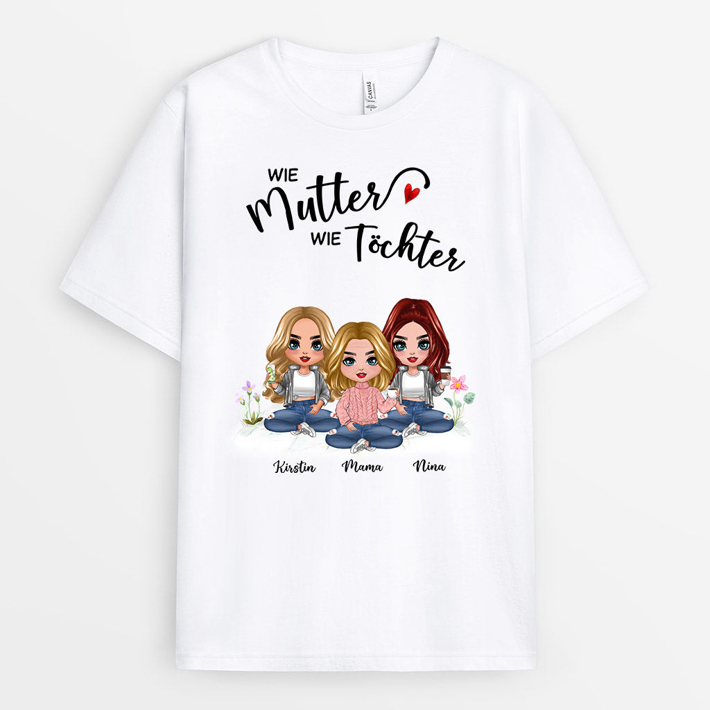 Wie Die Mutter So Die Söhne, Wie Mutter Wie Die Töchter  - Personalisierte Geschenke | T-Shirt für Oma/Mama