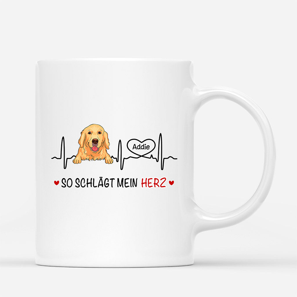 So Schlägt Mein Herz - Personalisierte Geschenke | Tasse für Hundeliebhaber