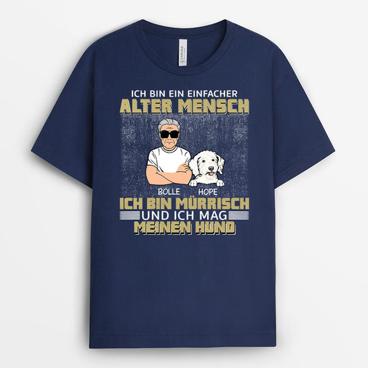 0179AGE1 personalisierte T Shirt geschenke hundepapa hundeliebhaber