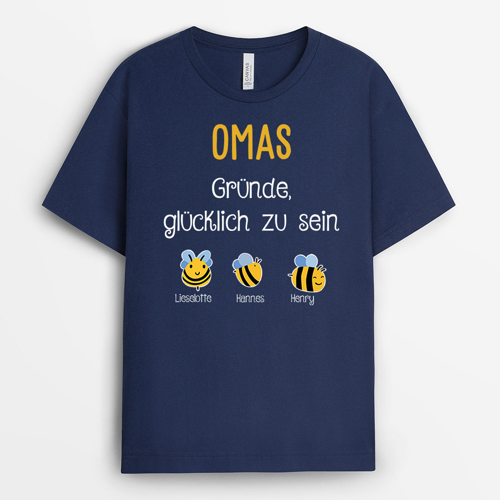 Omas Mamas Gründe, Glücklich Zu Sein - Personalisierte Geschenke | T-Shirt für Oma/Mama