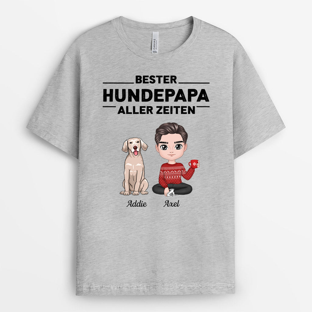 Bester Hundepapa Aller Zeiten - Personalisierte Geschenke | T-Shirt für Hundebesitzer