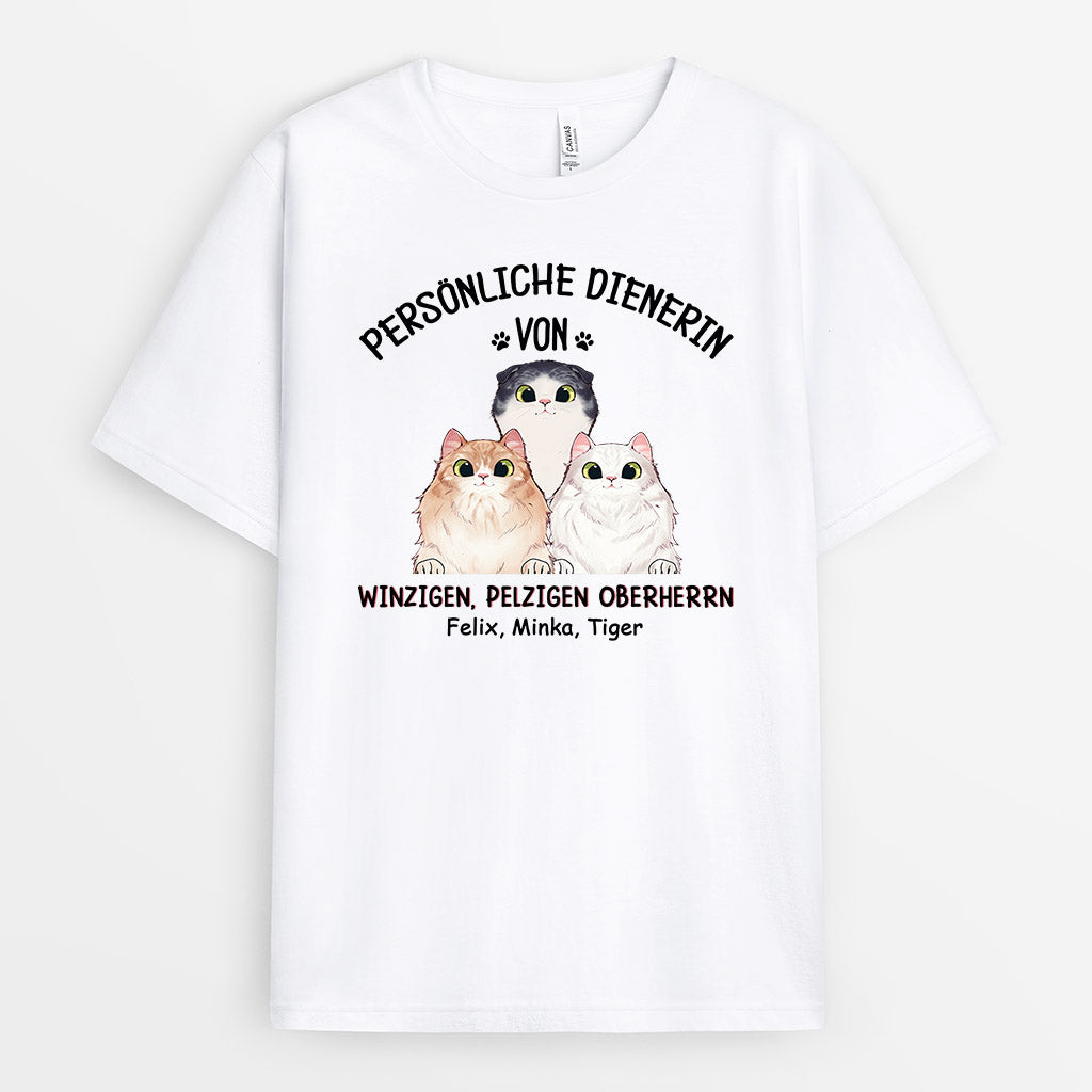 Persönliche Dienerin - Personalisierte Geschenke | T-Shirt für Katzenliebhaber