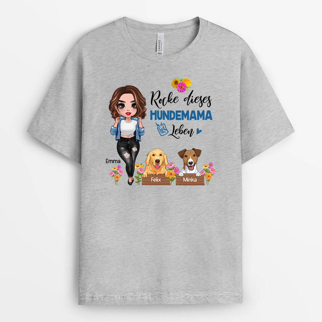 Rocke Dieses Hundemama Leben - Personalisierte Geschenke | T-Shirt für Hundeliebhaber