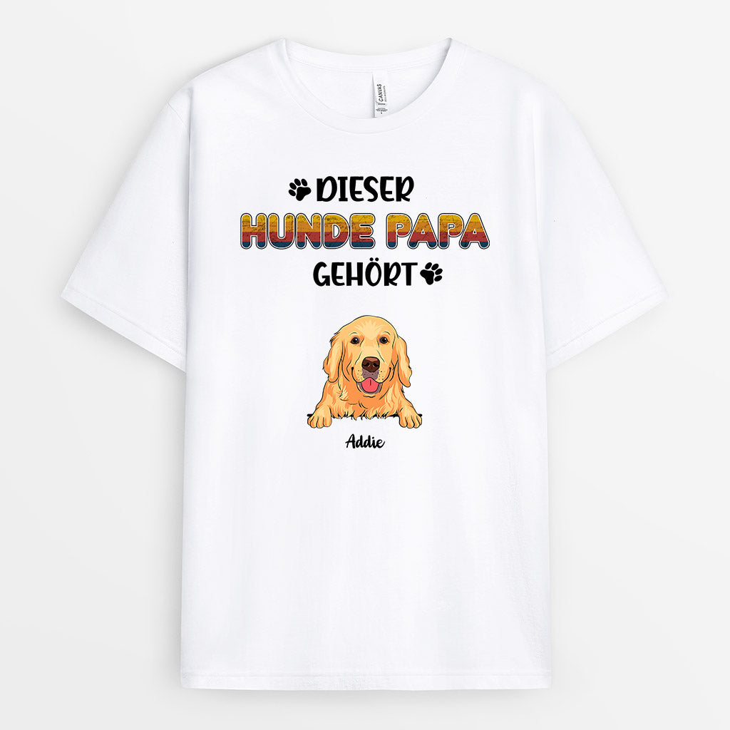 Dieser Hunde Papa Gehört - Personalisierte Geschenke | T-Shirt für Hundeliebhaber