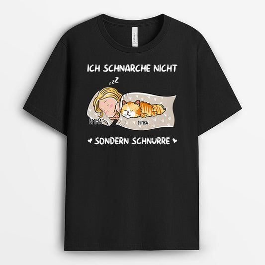 0243A247DGE1 personalisierte T Shirt geschenke katzen katzenliebhaber schlafen