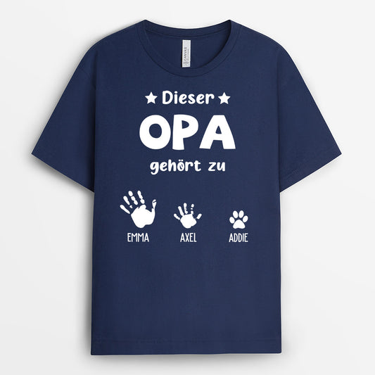 0256A140BGE1 personalisierte T Shirt geschenke hand opa papa