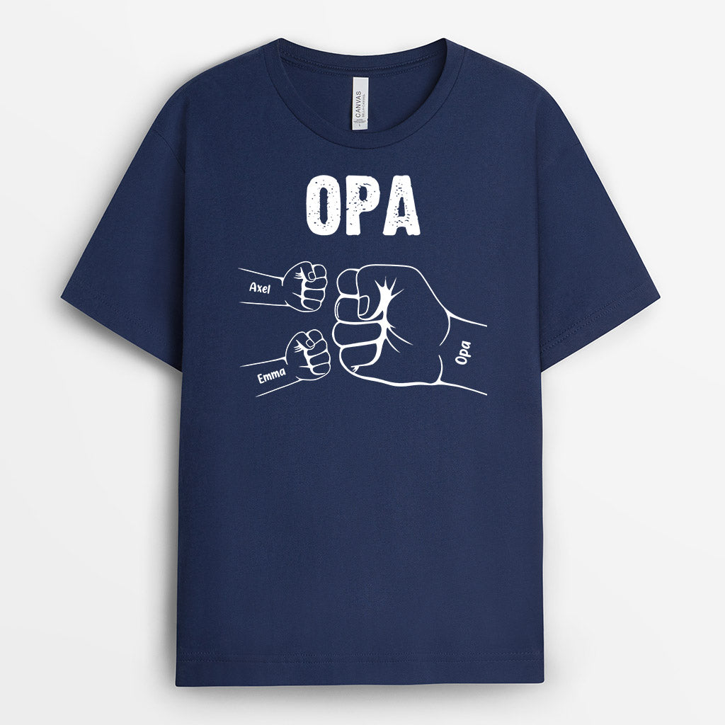 0263A108BGE2 individuelle T Shirt aufmerksamkeiten fauststoss opa papa kinder