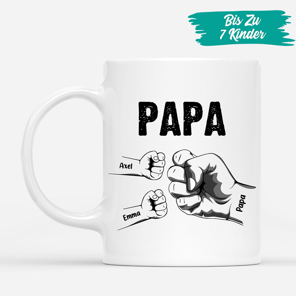0263M100BGE3 personalisierte Tasse aufmerksamkeiten fauststoss opa papa kinder