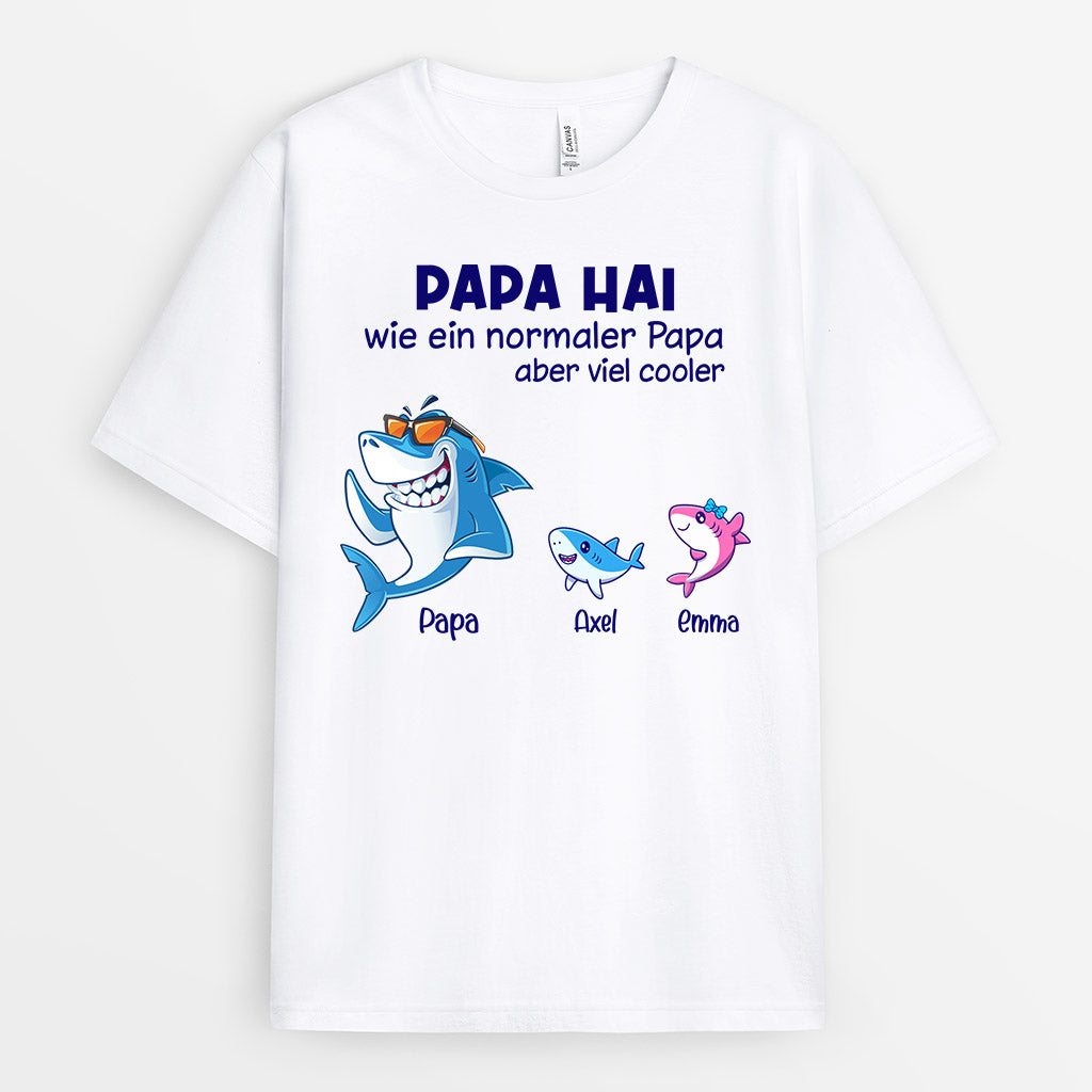 Papa Hai - Personalisierte Geschenke | T-Shirt für Opa/Papa