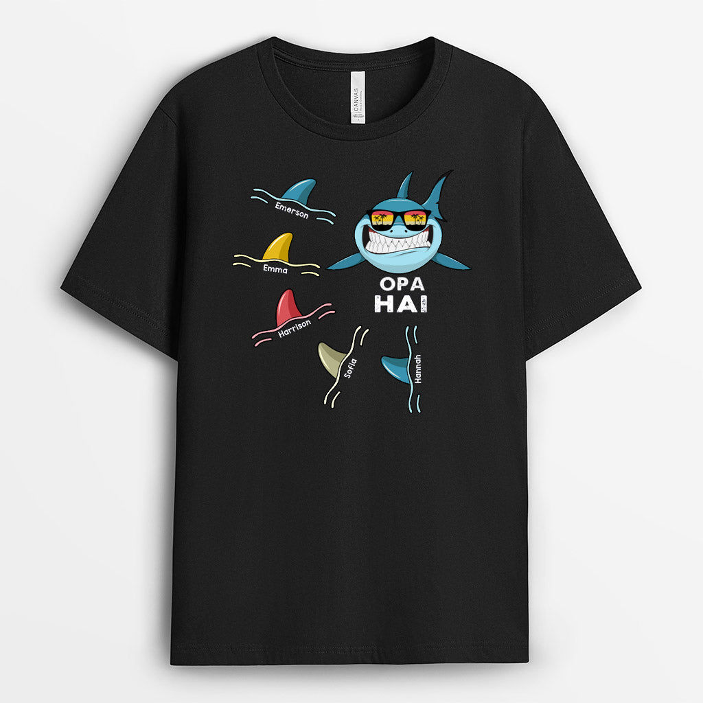 Papa Opa Hai - Personalisierte Geschenke | T-Shirt für Opa/Papa