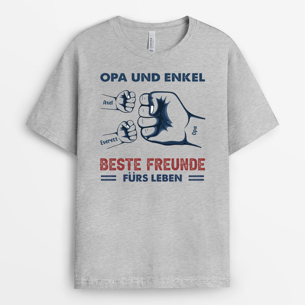 0293A148BGE2 individuelle T Shirt aufmerksamkeiten fauststoss opa papa kinder