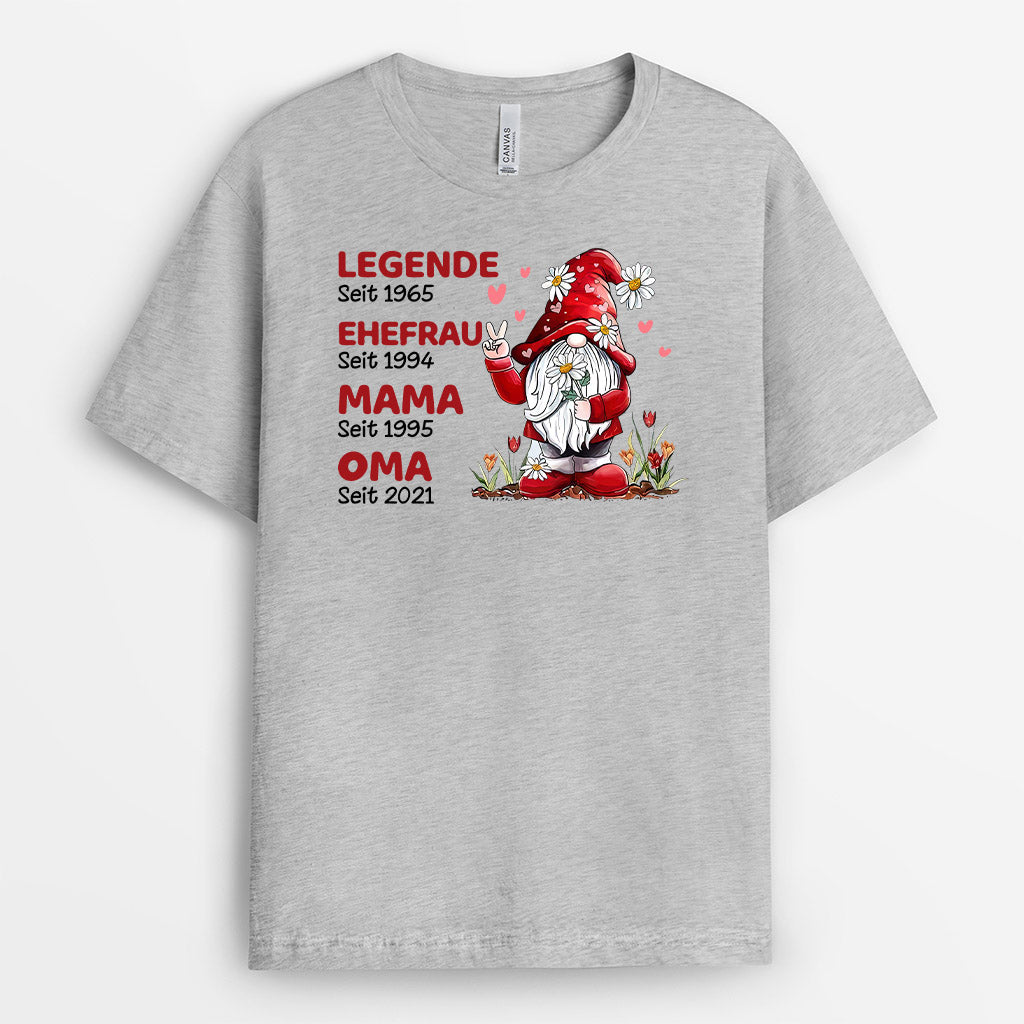 0297A200AGE2 individuelle T Shirt aufmerksamkeiten zwerg oma mama lengende