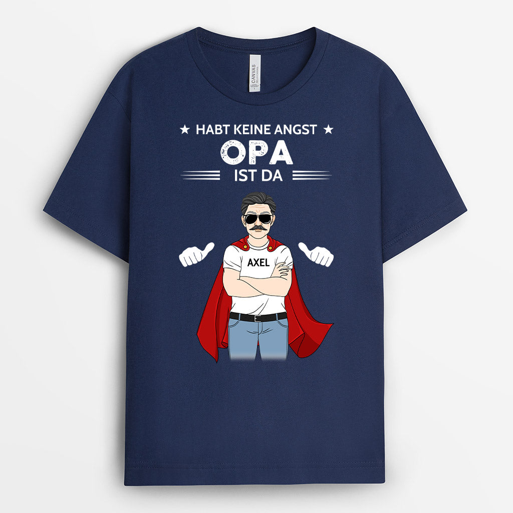 0301A267BGE2 individuelle T Shirt aufmerksamkeiten opa opa papa supermann