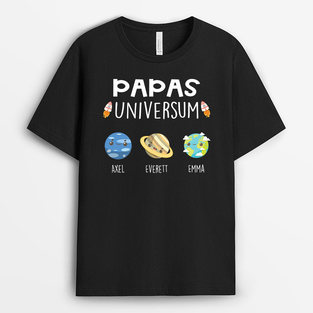 Papas Opas Universum - Personalisierte Geschenke | T-Shirt für Opa/Papa