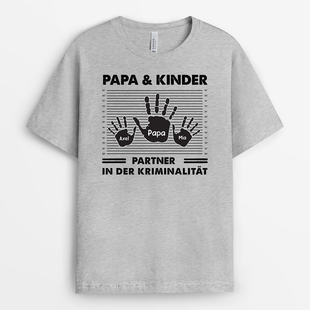 Opa Papa Enkel Partner in der Kriminalität - Personalisierte Geschenke | T-Shirt für Opa/Papa