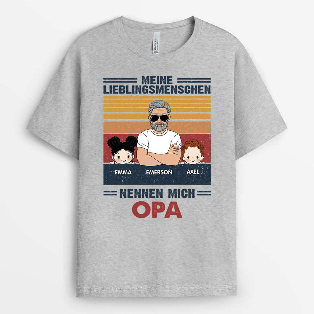 Meine Lieblingsmenschen nennen mich Opa Papa - Personalisierte Geschenke | T-Shirt für Opa/Papa