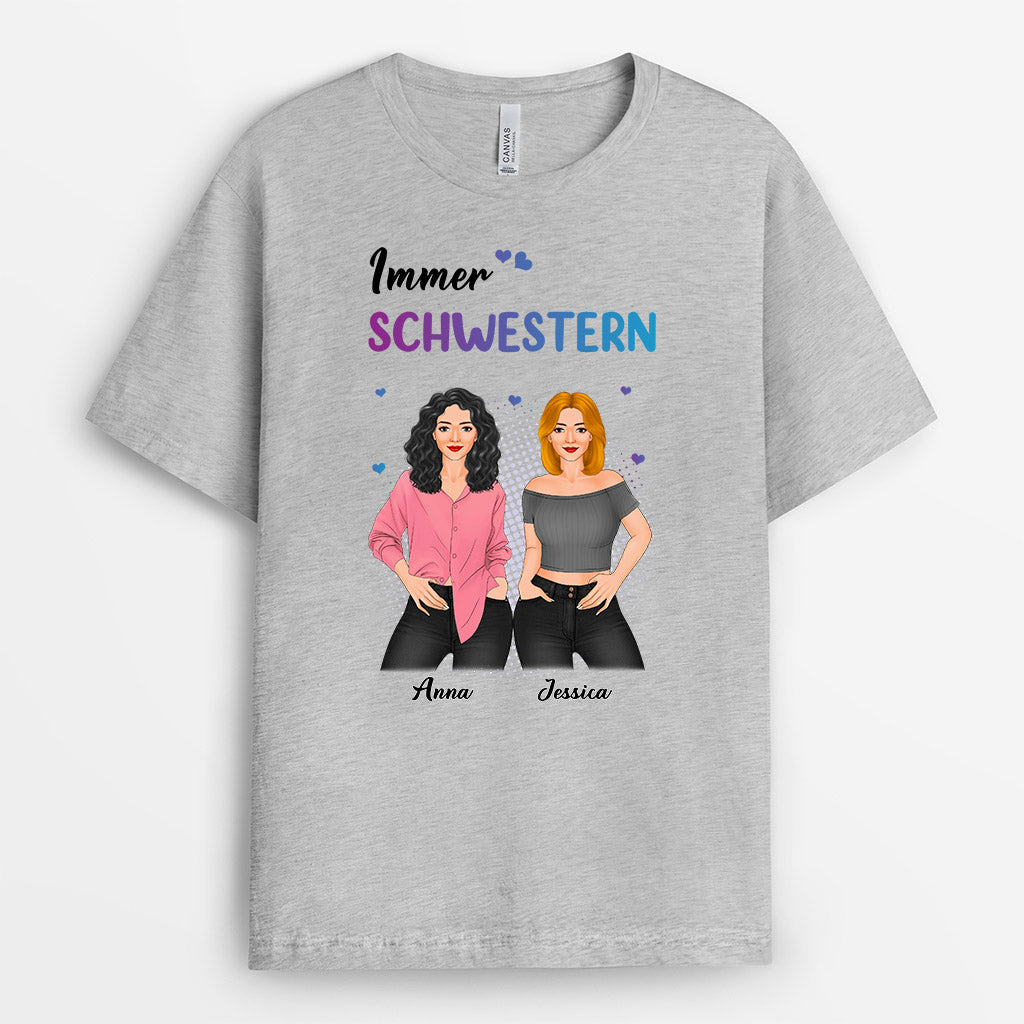 0379AGE2 Personalisierte Geschenke T shirt Schwester Beste Freundin