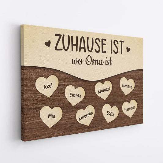 0380CGE2 Personalisierte Geschenke Leinwand Home Oma Mama