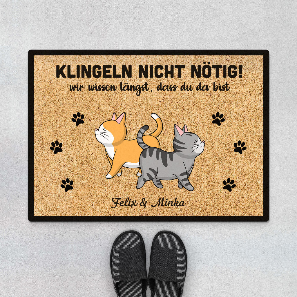 Klingeln Nicht Nötig  - Personalisierte Geschenke | Fußmatten für Katzenliebhaber